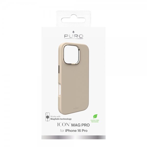 Puro iPhone 16 Pro Deksel ICON Mag Pro Beige