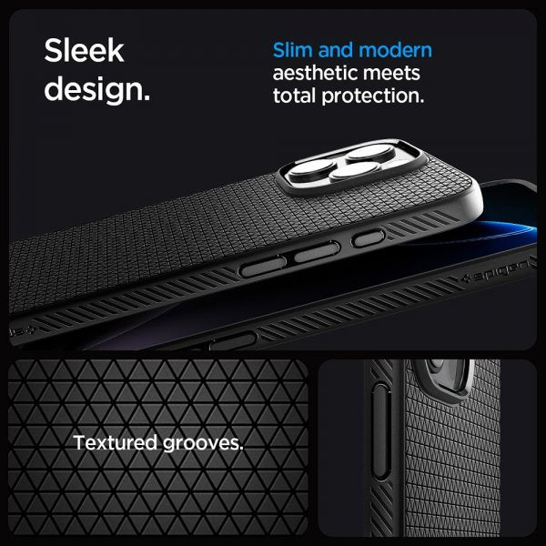 Spigen iPhone 16 Pro Deksel Liquid Air T MagFit Matte Black