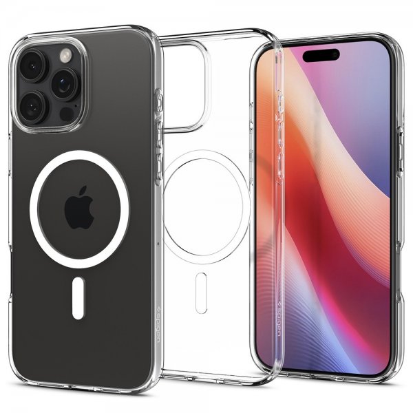 Spigen iPhone 16 Pro Deksel Liquid Crystal MagFit Crystal Clear