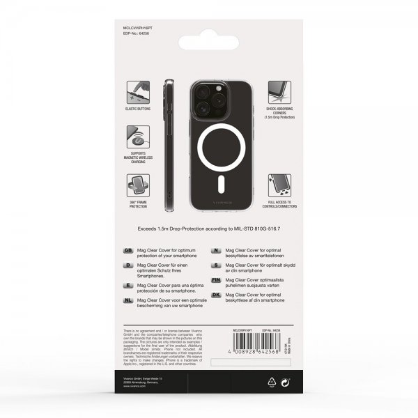 Vivanco iPhone 16 Pro Deksel Mag Clear Transparent