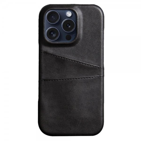 iPhone 16 Pro Deksel med To Kortlommer Svart