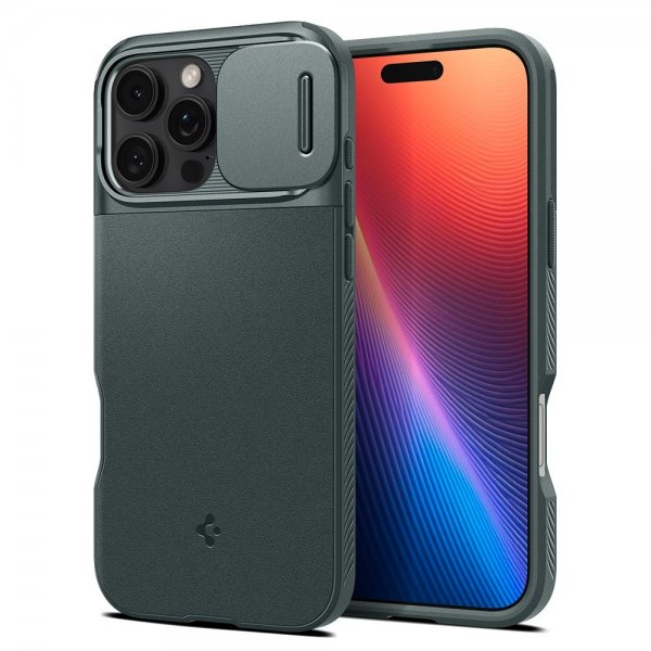 Spigen iPhone 16 Pro Deksel Optik Armor MagFit Abyss Green