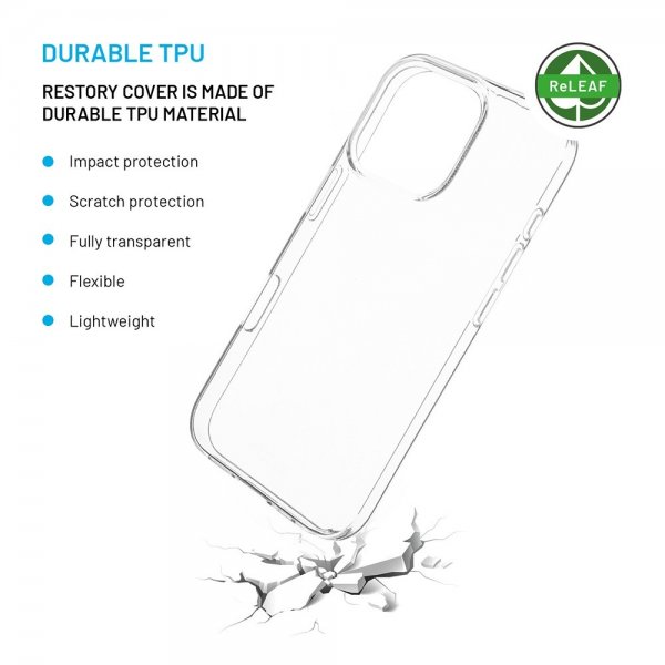 Fixed iPhone 16 Pro Deksel ReStory Transparent