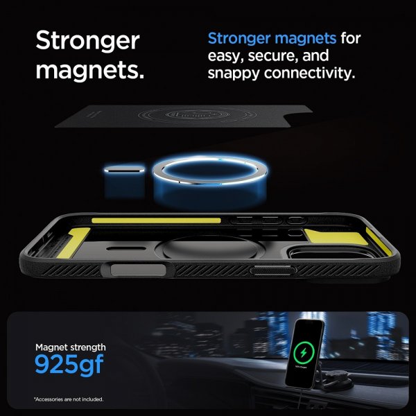 Spigen iPhone 16 Pro Deksel Rugged Armor MagFit Grå