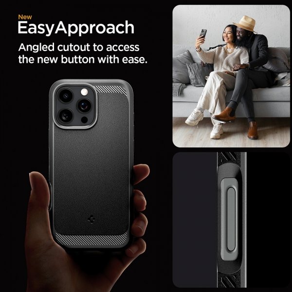 Spigen iPhone 16 Pro Deksel Rugged Armor MagFit Matte Black
