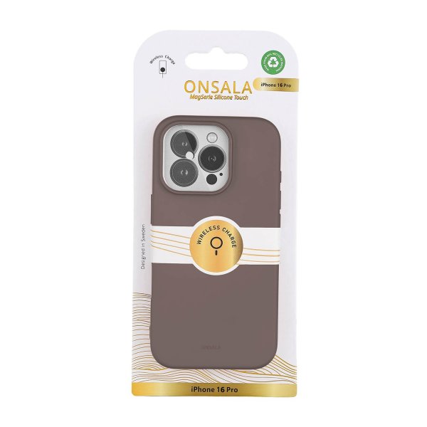 Onsala iPhone 16 Pro Deksel Silicone Touch Chocolate