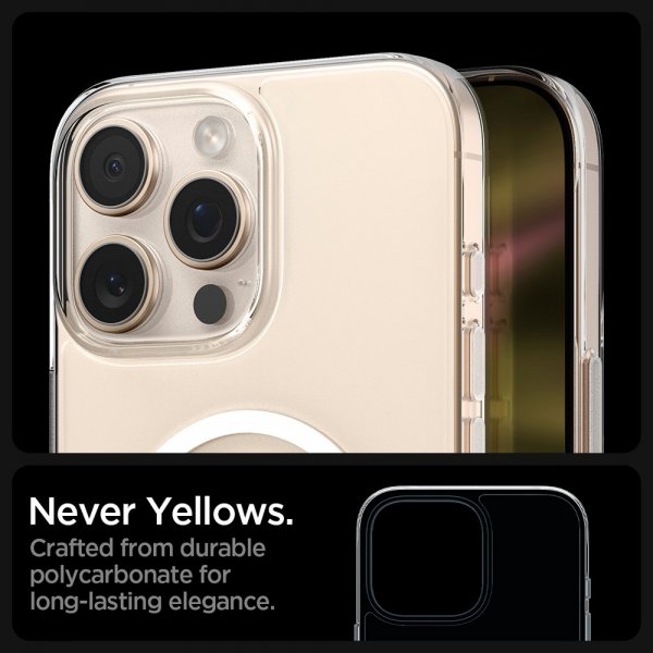 Spigen iPhone 16 Pro Deksel Thin Fit T MagFit Clear White