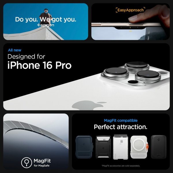 Spigen iPhone 16 Pro Deksel Thin Fit T MagFit Clear White