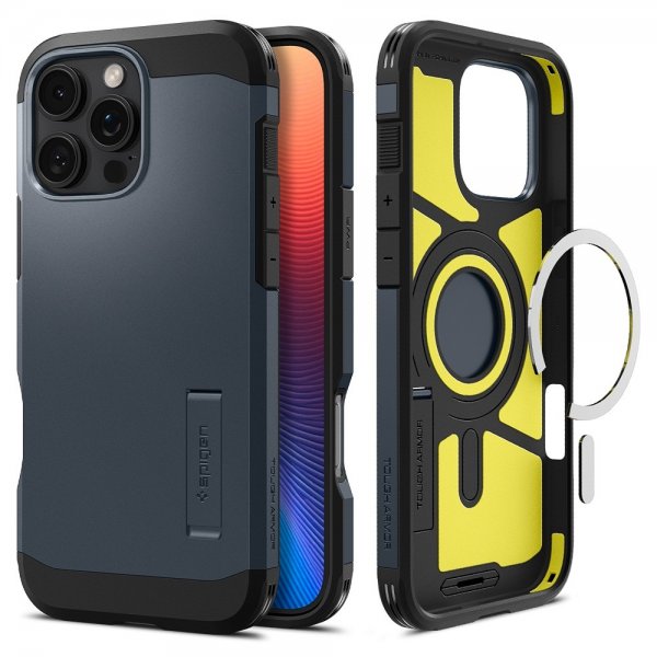Spigen iPhone 16 Pro Deksel Tough Armor MagFit Metal Slate