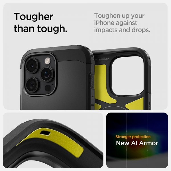 Spigen iPhone 16 Pro Deksel Tough Armor MagFit Svart