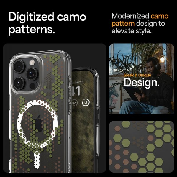 Spigen iPhone 16 Pro Deksel Ultra Hybrid MagFit Digital Camo