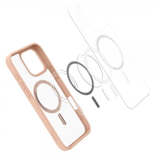 Spigen iPhone 16 Pro Deksel Ultra Hybrid MagFit Frost Rose Titanium