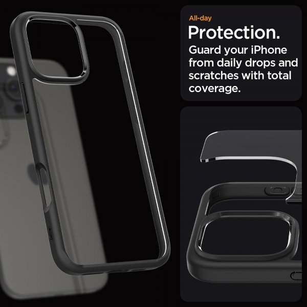 Spigen iPhone 16 Pro Deksel Ultra Hybrid Matte Svart