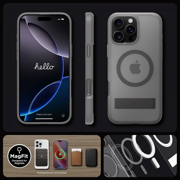 Spigen iPhone 16 Pro Deksel Ultra Hybrid S MagFit Frost Gray