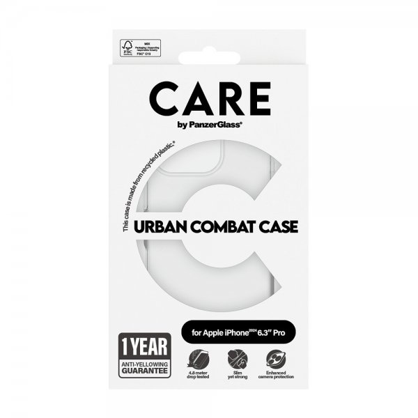 CARE by PanzerGlass iPhone 16 Pro Deksel Urban Combat Transparent