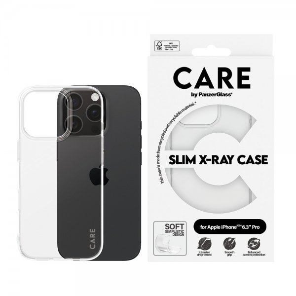 CARE by PanzerGlass iPhone 16 Pro Deksel X-Ray Transparent