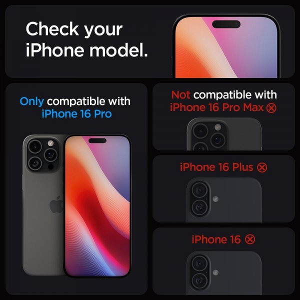 Spigen iPhone 16 Pro/iPhone 17/17 Pro Skjermbeskytter GLAS.tR EZ Fit 2-pakning
