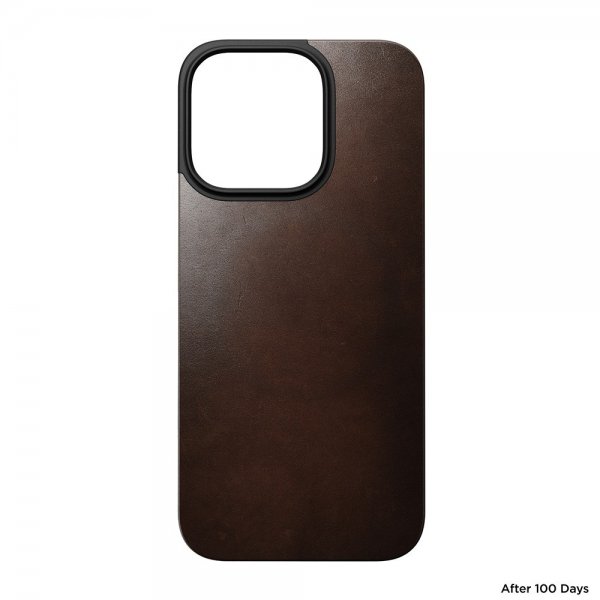 Nomad iPhone 16 Pro Skin Magnetic Leather Back Rustic Brown