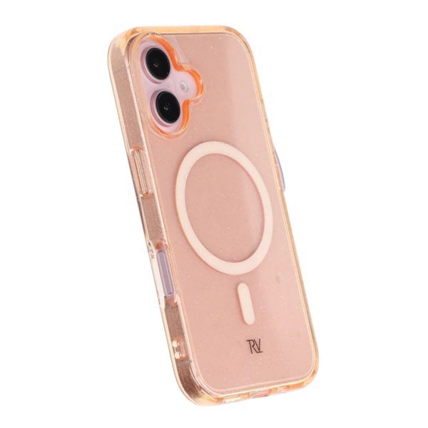 Rvelon iPhone 16 Deksel Glitter MagSafe Gull