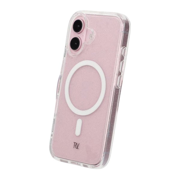 Rvelon iPhone 16 Deksel Glitter MagSafe Hvit