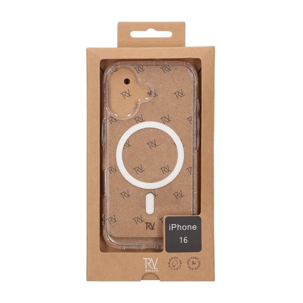 Rvelon iPhone 16 Deksel Glitter MagSafe Hvit