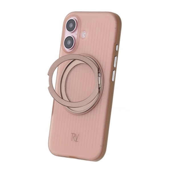 Rvelon iPhone 16 Deksel Roterbart Stativ Brun