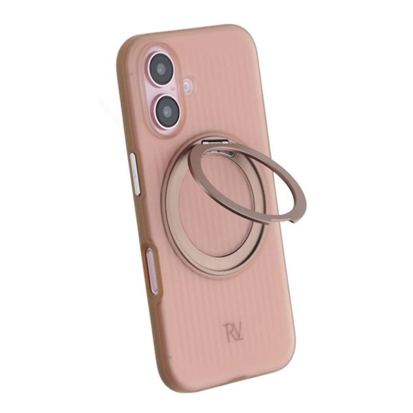 Rvelon iPhone 16 Deksel Roterbart Stativ Brun