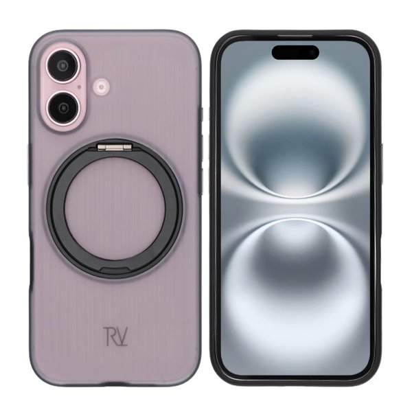Rvelon iPhone 16 Deksel Roterbart Stativ Svart