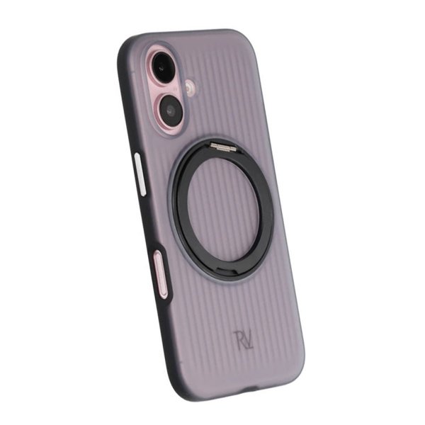 Rvelon iPhone 16 Deksel Roterbart Stativ Svart