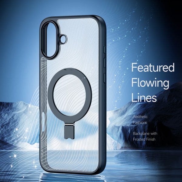 Dux Ducis iPhone 16 Deksel Aimo Series MagSafe Kickstand Svart
