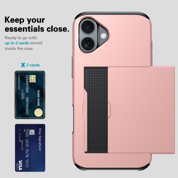 iPhone 16 Deksel Card Slide Blå
