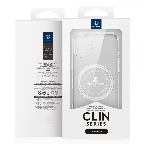 Dux Ducis iPhone 16 Deksel Clin Series MagSafe Transparent