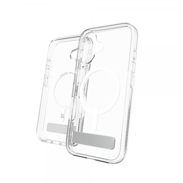 Zagg iPhone 16 Deksel Crystal Palace Snap Kickstand Transparent