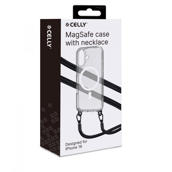 Celly iPhone 16 Deksel Freedom Necklace MagSafe Transparent