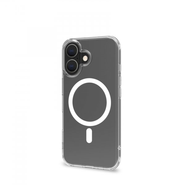 Celly iPhone 16 Deksel GELSKINMAG MagSafe Klar Hvit