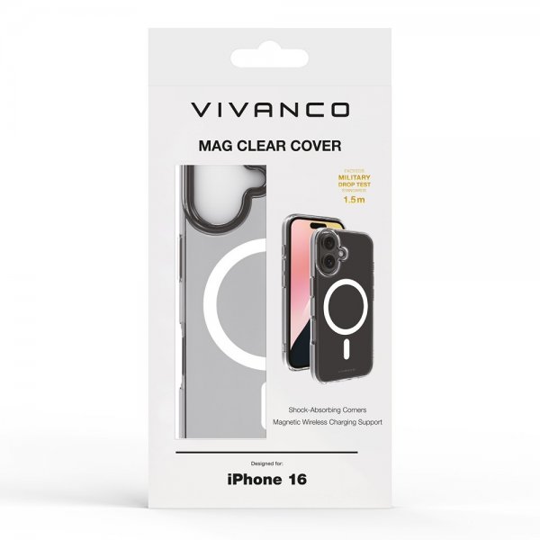 Vivanco iPhone 16 Deksel Mag Clear Transparent