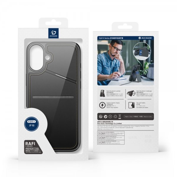 Dux Ducis iPhone 16 Deksel Rafi II Series MagSafe Svart