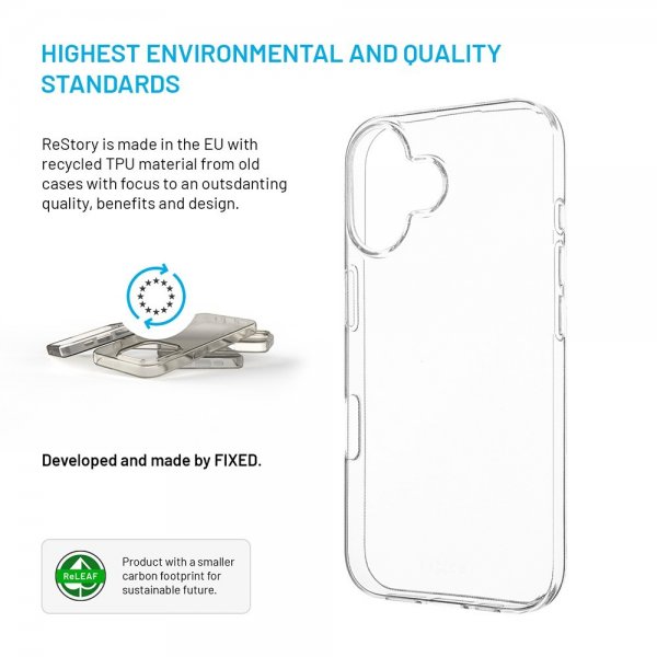 Fixed iPhone 16 Deksel ReStory Transparent