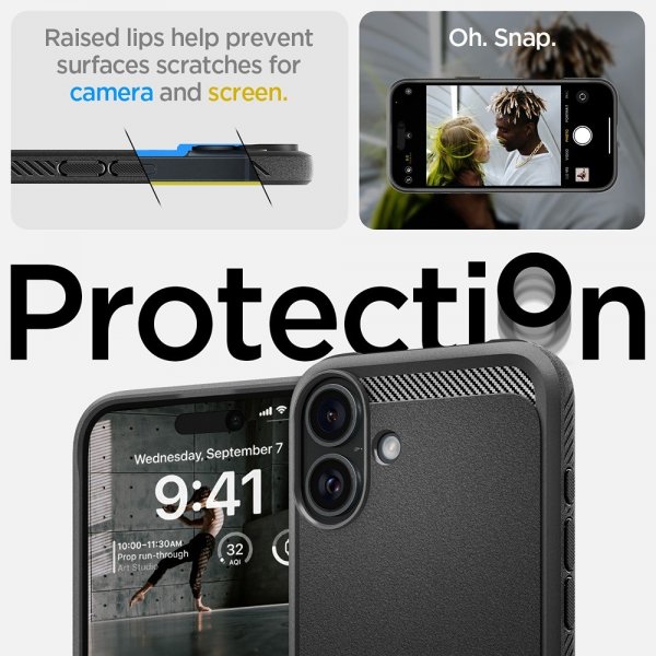Spigen iPhone 16 Deksel Rugged Armor MagFit Matte Black