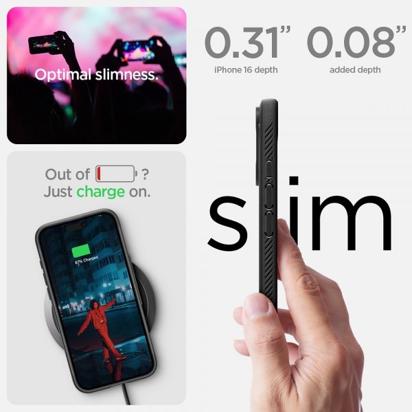 Spigen iPhone 16 Deksel Rugged Armor MagFit Matte Black