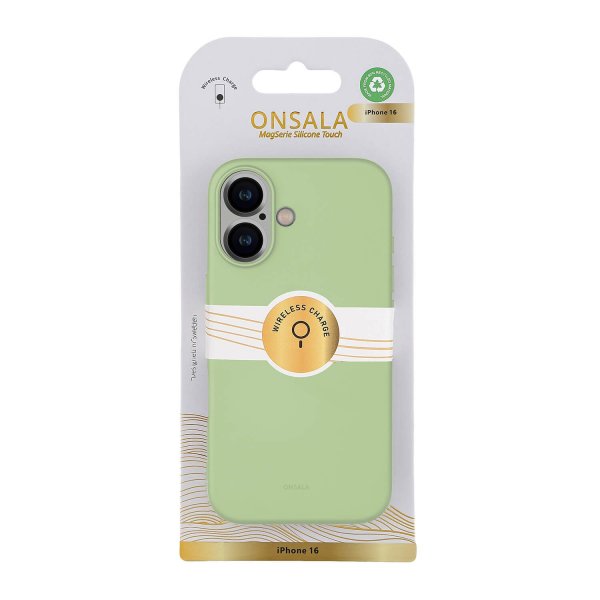 Onsala iPhone 16 Deksel Silicone Touch Lime