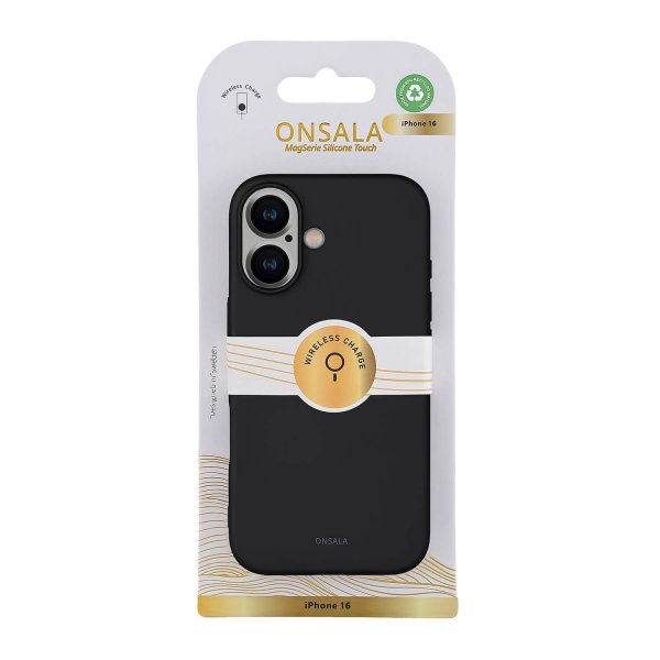 Onsala iPhone 16 Deksel Silicone Touch Svart