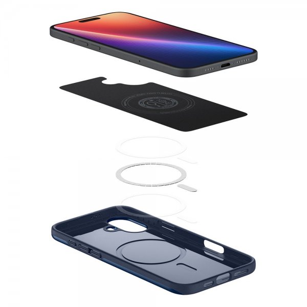 Spigen iPhone 16 Deksel Thin Fit MagFit Navy Blue