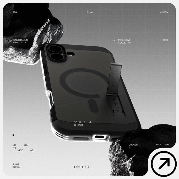 Spigen iPhone 16 Deksel Tough Armor MagFit Frost Black
