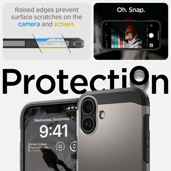 Spigen iPhone 16 Deksel Tough Armor MagFit Gunmetal