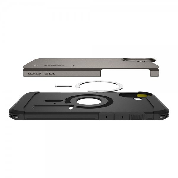 Spigen iPhone 16 Deksel Tough Armor MagFit Gunmetal