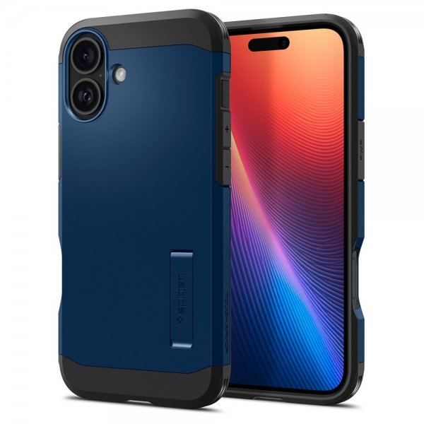 Spigen iPhone 16 Deksel Tough Armor MagFit Navy Blue