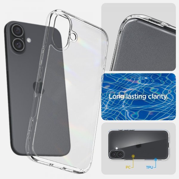 Spigen iPhone 16 Deksel Ultra Hybrid Frost Clear