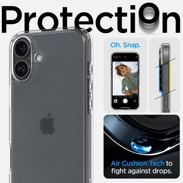 Spigen iPhone 16 Deksel Ultra Hybrid Frost Clear