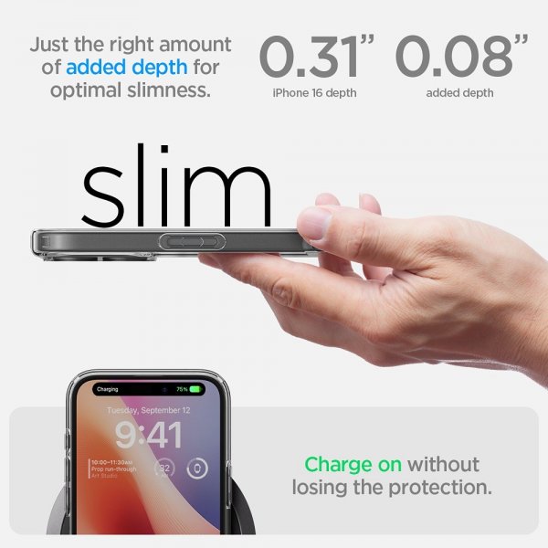 Spigen iPhone 16 Deksel Ultra Hybrid Frost Clear